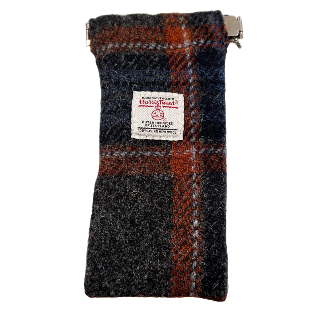 MoodCompanyNL - Brillenetui Grijs en Roestbruin - Harris Tweed - Metalen Clip - Glen Appin of Scotland - 5060959023500