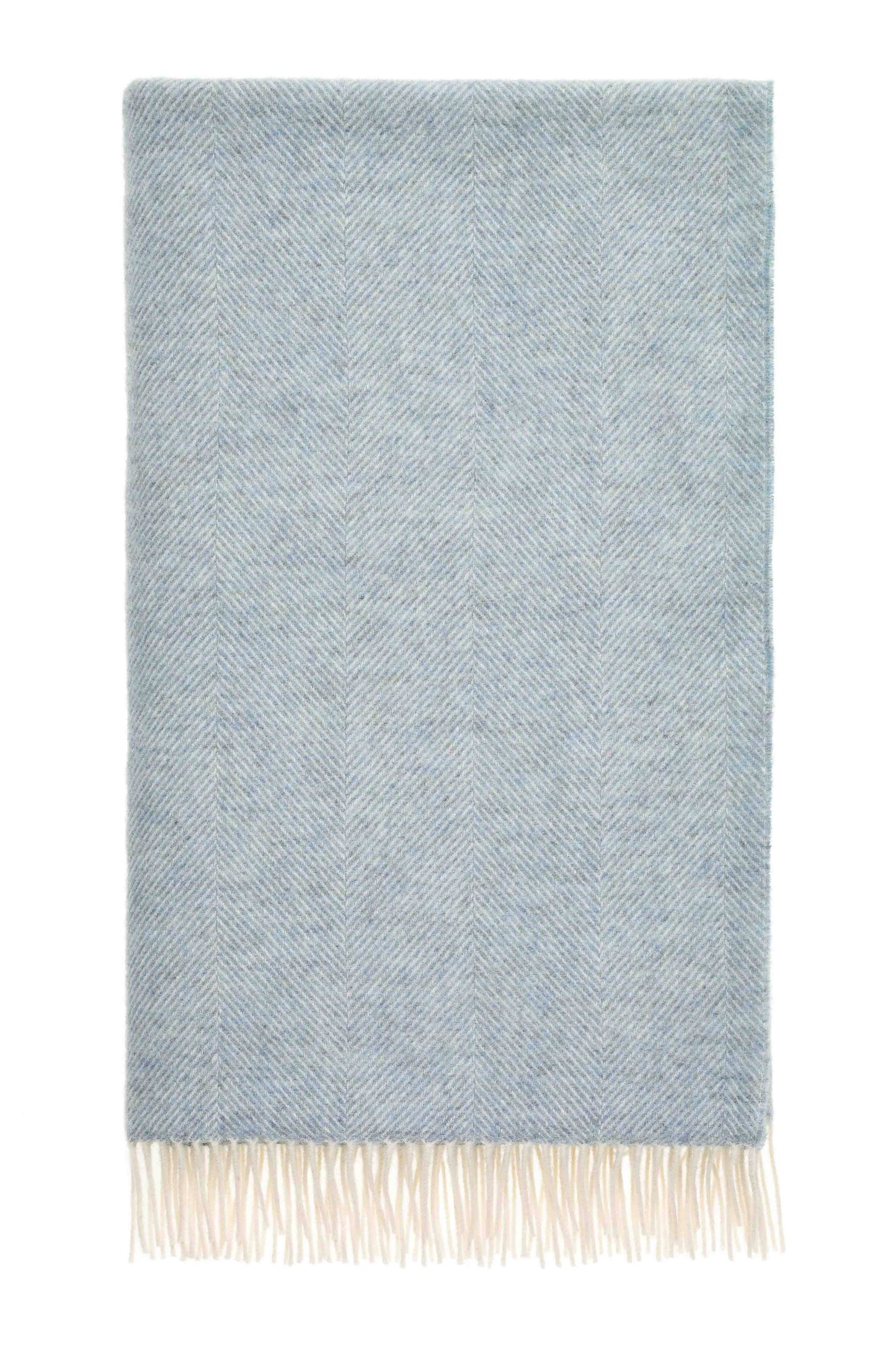 Herringbone Teal Throw - Pure New Wool - 140x185 - Bronte by Moon Scotland