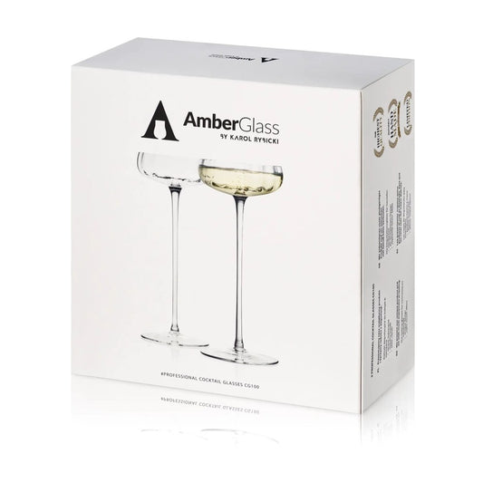 Mood Company - Cocktail & Champagne glas CG100 - Set van 2 - Handgemaakt – Amber Glass - 5903940034089