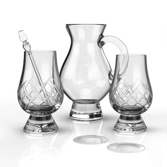 MoodCompanyNL - Combinatieset van 2 Cut whiskyglazen 1 Waterkaraf 2 Kijkglazen en Pipette - Glencairn Crystal Scotland - 6095635478427