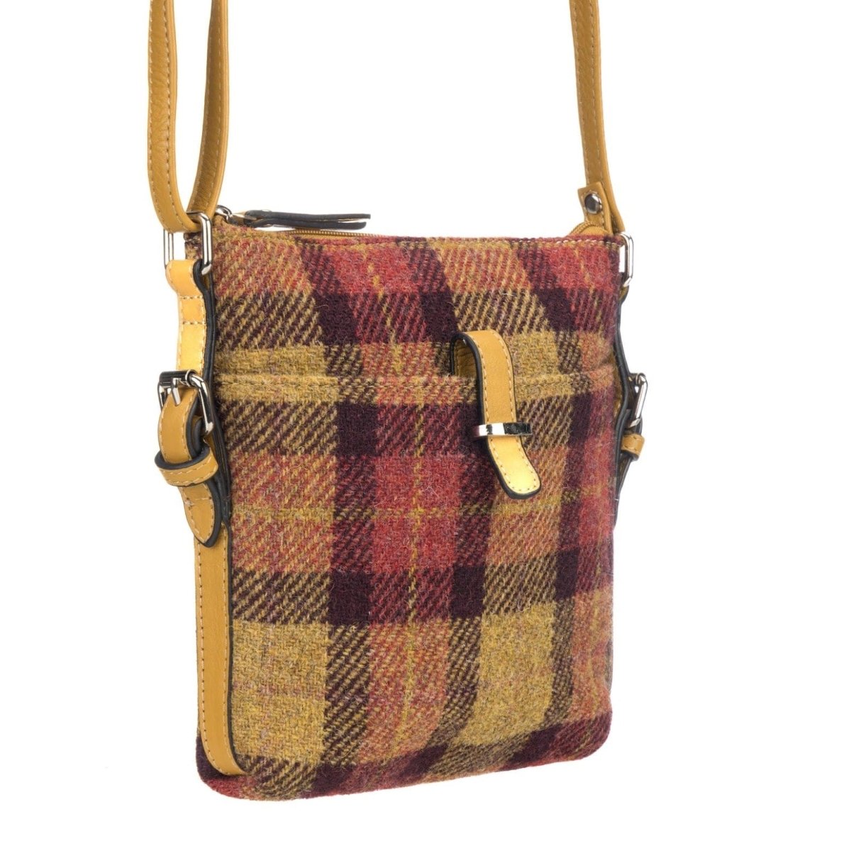 MoodCompanyNL - Crossbody Tas Geel/Rood Tartan & Leer | Licht & Slim | Das Impex - 5056703024527
