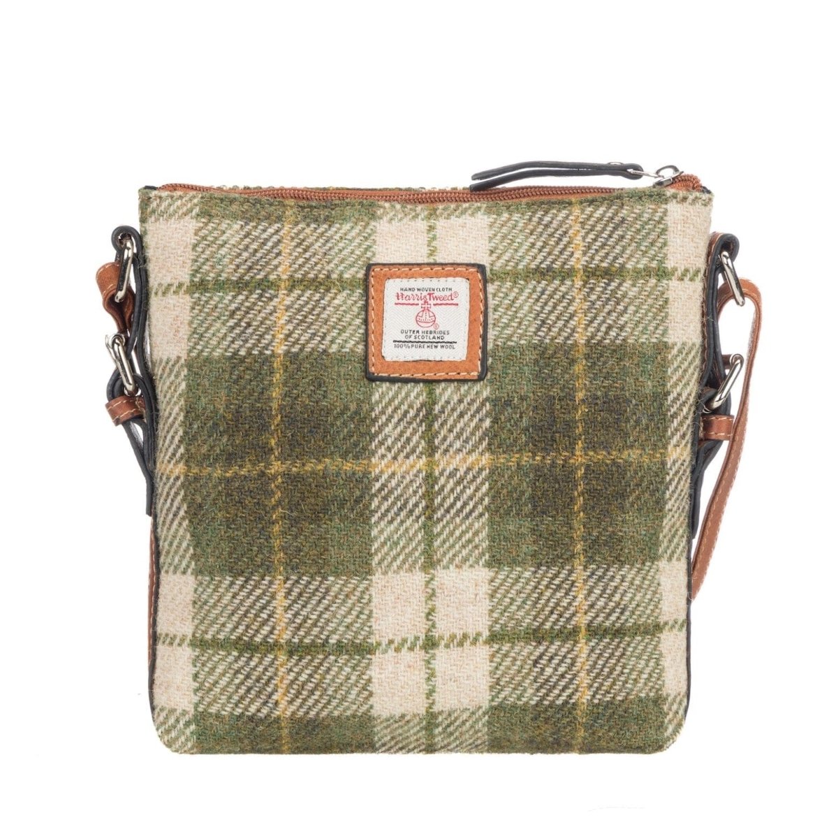 MoodCompanyNL - Crossbody Tas Lichtgroene Tartan & Leer | Das Impex - 5056703024497