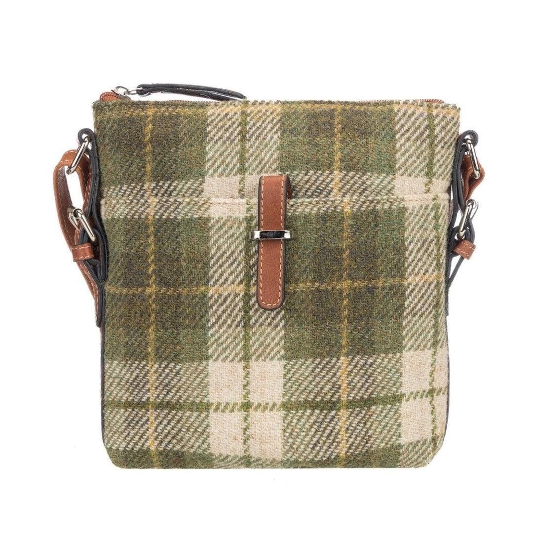MoodCompanyNL - Crossbody Tas Lichtgroene Tartan & Leer | Das Impex - 5056703024497