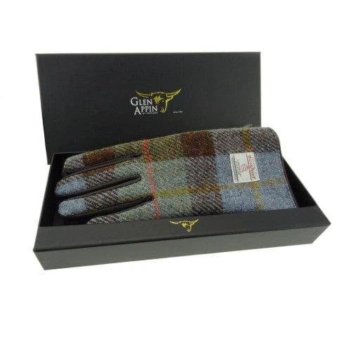 MoodCompanyNL - Dames Handschoenen MacLeod met Bruin Leer - Harris Tweed - Glen Appin of Scotland - 5060631372315