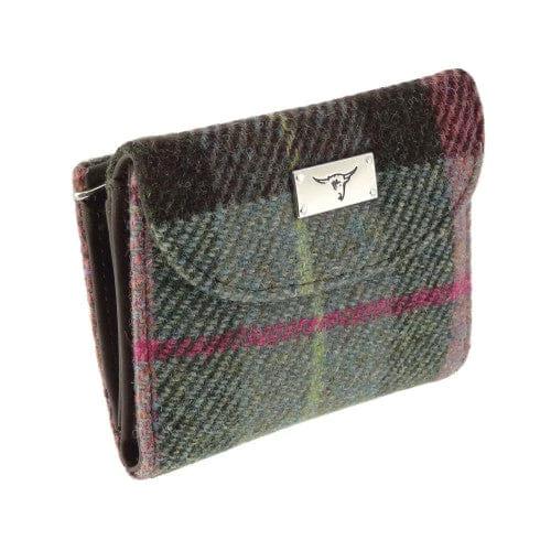 Dames Portemonnee Jura Gedempt Groen & Paars Tartan - Harris Tweed - Glen Appin of Scotland by MoodCompanyNL