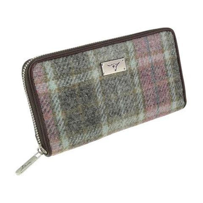 Dames Portemonnee Staffa Zacht Roze Buchanan - Harris Tweed - muntvak met rits - Glen Appin of Scotland by MoodCompanyNL