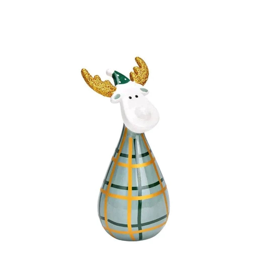 Eland keramiek groen goud - keramiek - 18 cm hoog - wurm by MoodCompanyNL