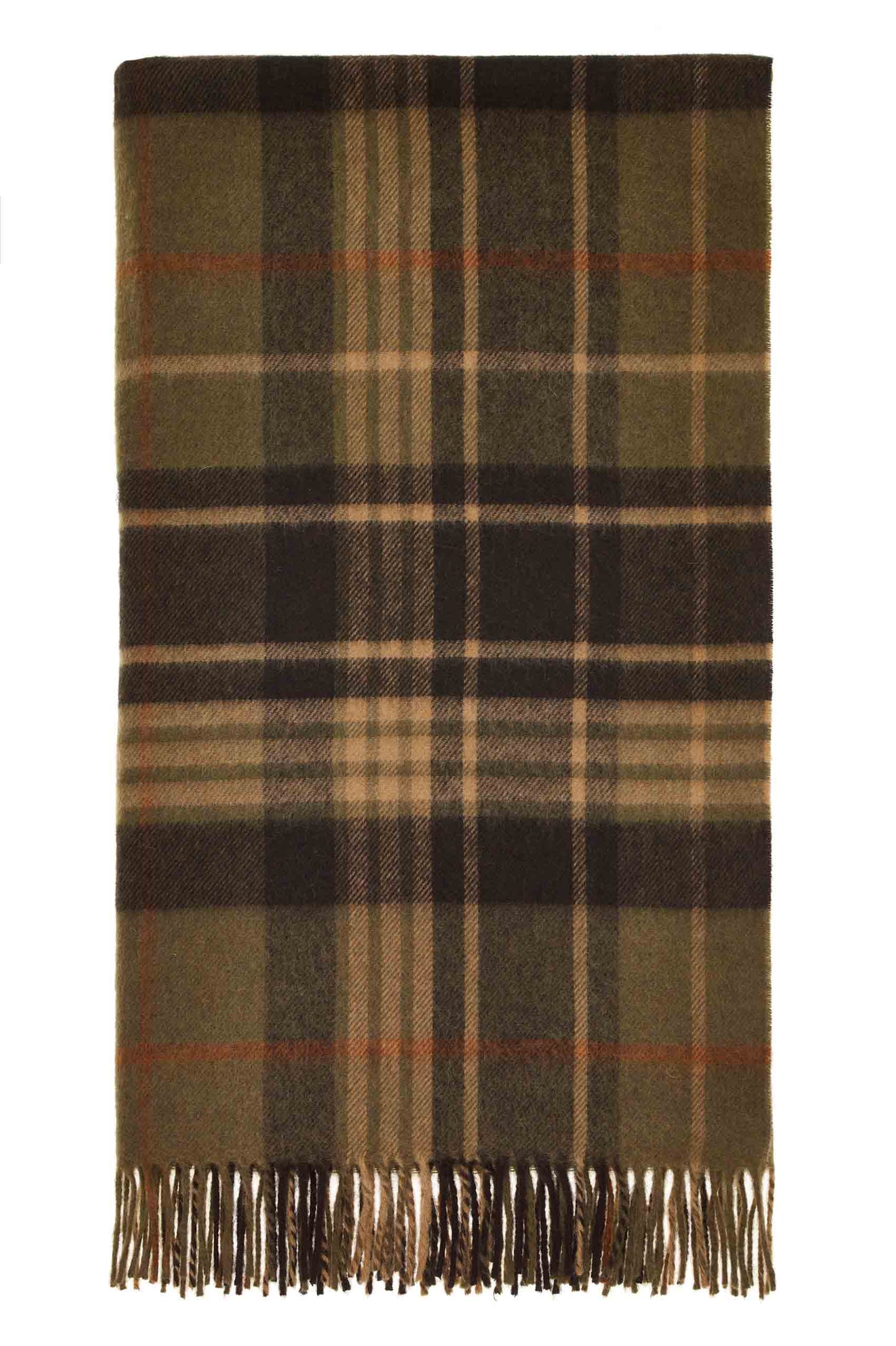 Plaid Estate Olive/Bordeaux - Country Side Collection - Laine d'Agneau Mérinos - 140x185 - Bronte by Moon Scotland