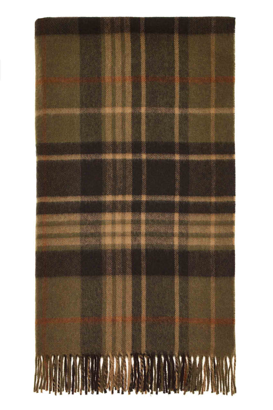 Plaid Estate Oliv/Bordeaux - Country Side Collection - Merino-Lammwolle - 140x185 - Bronte by Moon Scotland