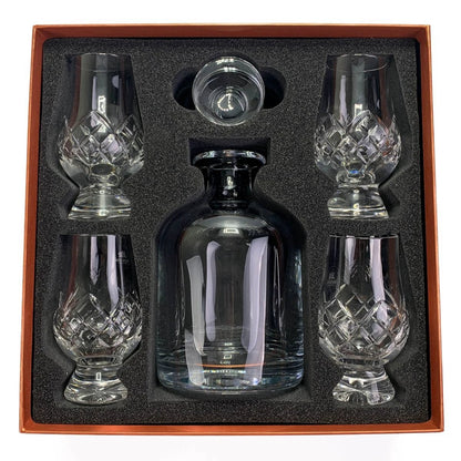 MoodCompanyNL - Geschenkset Karaf Iona en 4 Cut Whiskyglazen - Geschenkverpakking - Loodkristal - Glencairn Crystal Scotland - 6151208234224