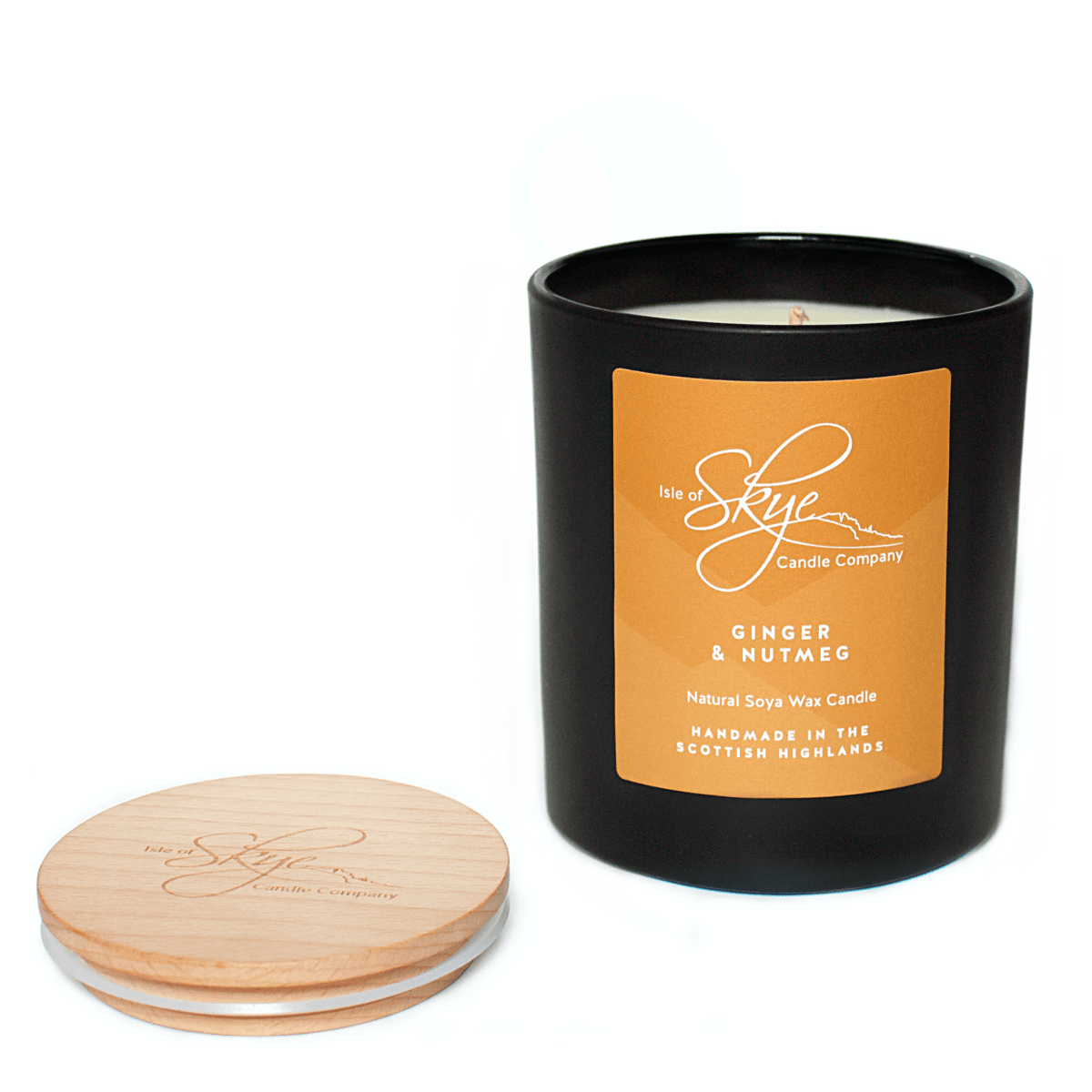 MoodCompanyNL - Geurkaars Gember en Nootmuskaat Large - 45 uur - Sojawas - Isle of Skye Candle - 5060346380568