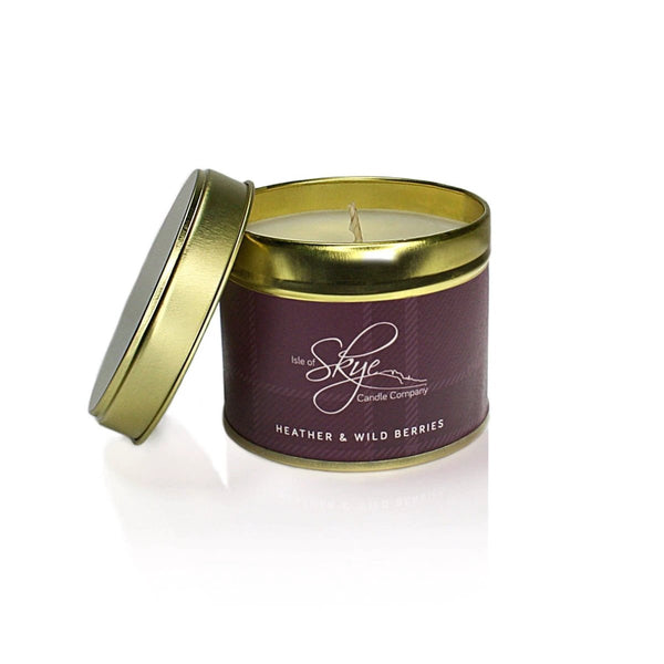Geurkaars Heide en Wilde Bessen Blikje - 45 uur - Sojawas - Isle of Skye Candle by MoodCompanyNL
