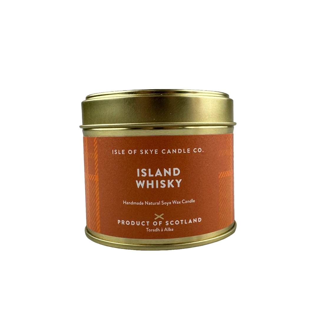 Geurkaars Island Whisky Blikje - 45 uur - Sojawas - Isle of Skye Candle by MoodCompanyNL
