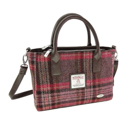 MoodCompanyNL - Handtas Brora Roze Stewart tartan - Ritssluiting - Draagband - Harris Tweed - Glen Appin of Scotland - 5061035011510