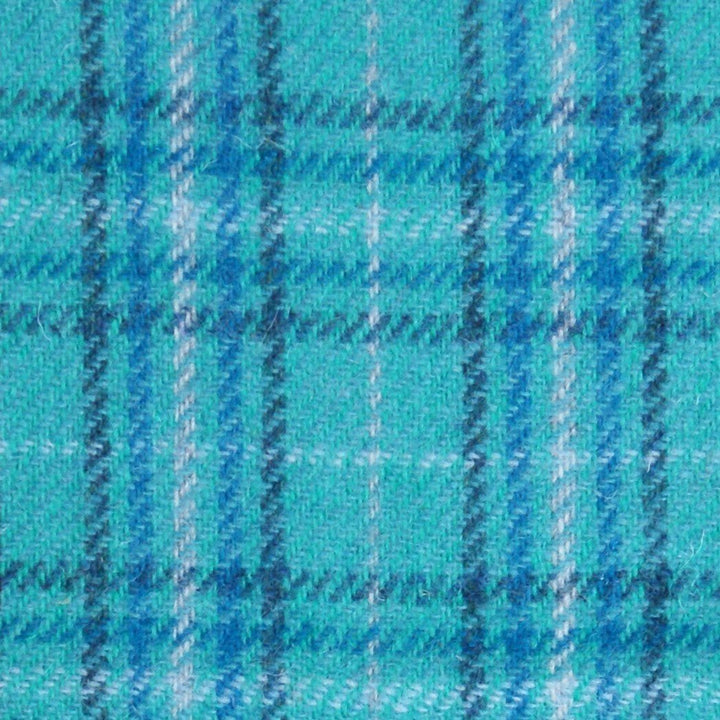 Mood Company - Handtas Brora Teal & Blue Check - Ritssluiting - Draagband - Harris Tweed - Glen Appin of Scotland - 5061035011527