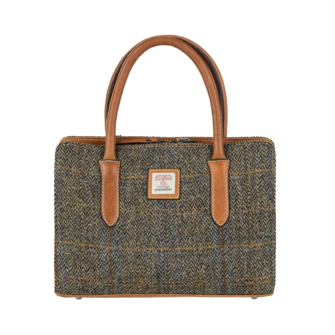 MoodCompanyNL - Handtas Donker Tweed & Leer | Verstelbare Schouderband | Das Impex - 5056703013231