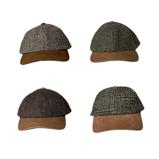 Mood Company - Harris Tweed Baseball Cap – Suède Klep – Verstelbaar – Tweedmill UK - 6151219719710