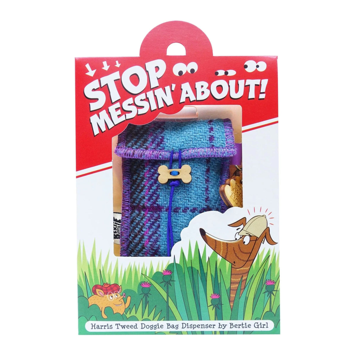 MoodCompanyNL - Harris Tweed Houder voor hondenpoep zakjes Groenblauw - 6095634225282