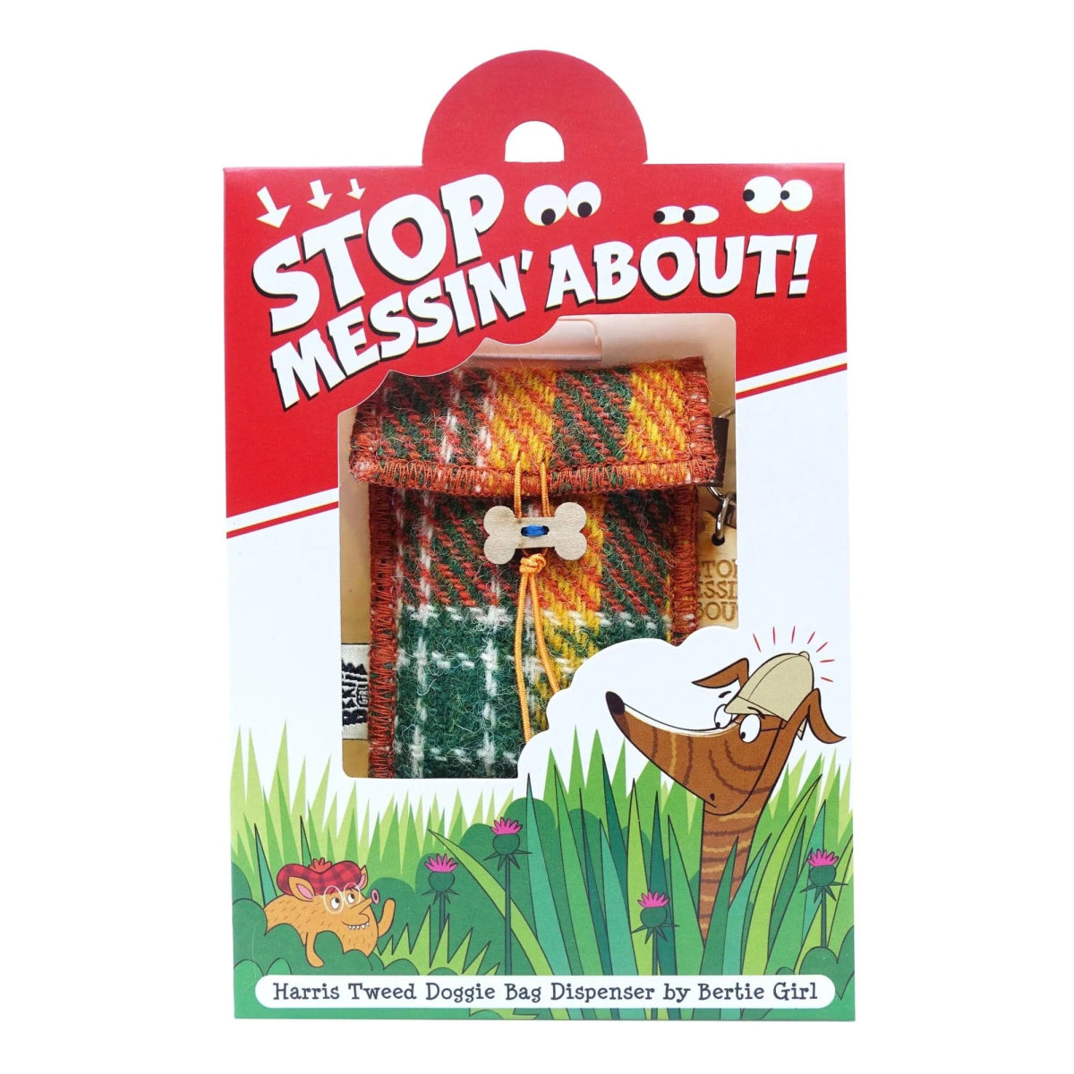 MoodCompanyNL - Harris Tweed Houder voor hondenpoep zakjes Oranje - 6095652338339