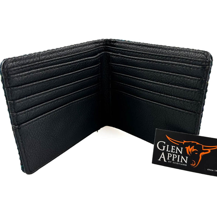 Mood Company - Heren Portemonnee Mull Grijs Zwart Geruit - Harris Tweed - Glen Appin of Scotland - 5060631373947
