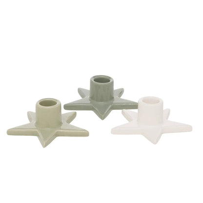 Kaarsen houder - Set van 3 - groen lichtgroen wit- Odessia by Mood4Christmas