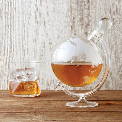 MoodCompanyNL - Karaf Wereldbol - 750ml - Handgemaakt - Bar Originale - 5013313003878