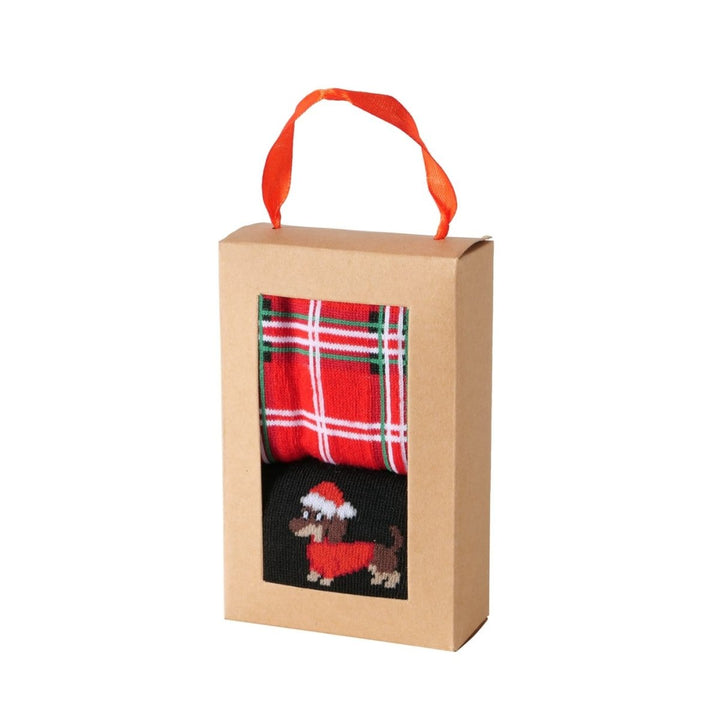 Mood Company - Kerst sokken in geschenkverpakking - tartan - one size - Boltze - 4066076445301