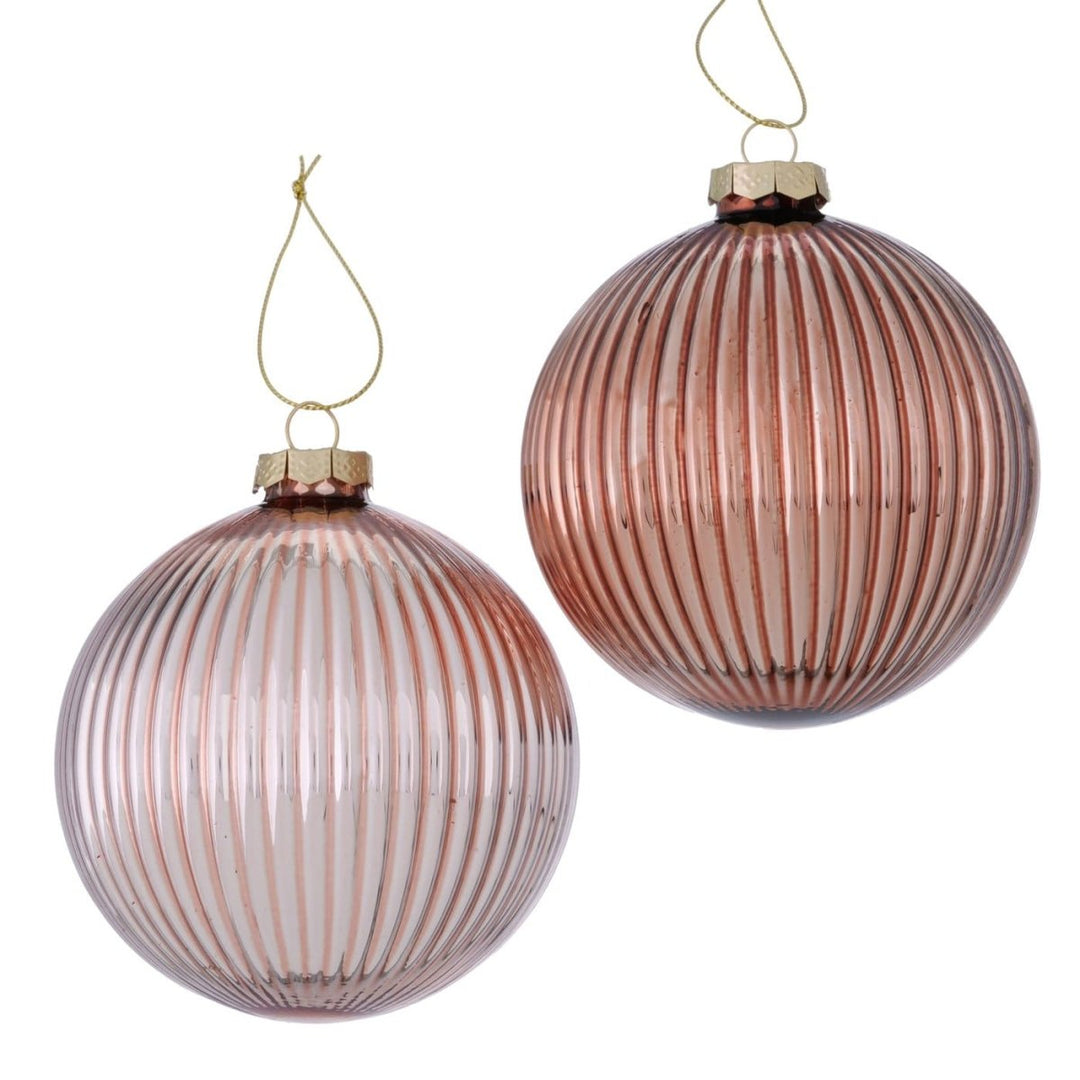 MoodCompanyNL - Kerstballen Roze - glas - 2 stuks - 10 cm - Boltze - 4066076397914