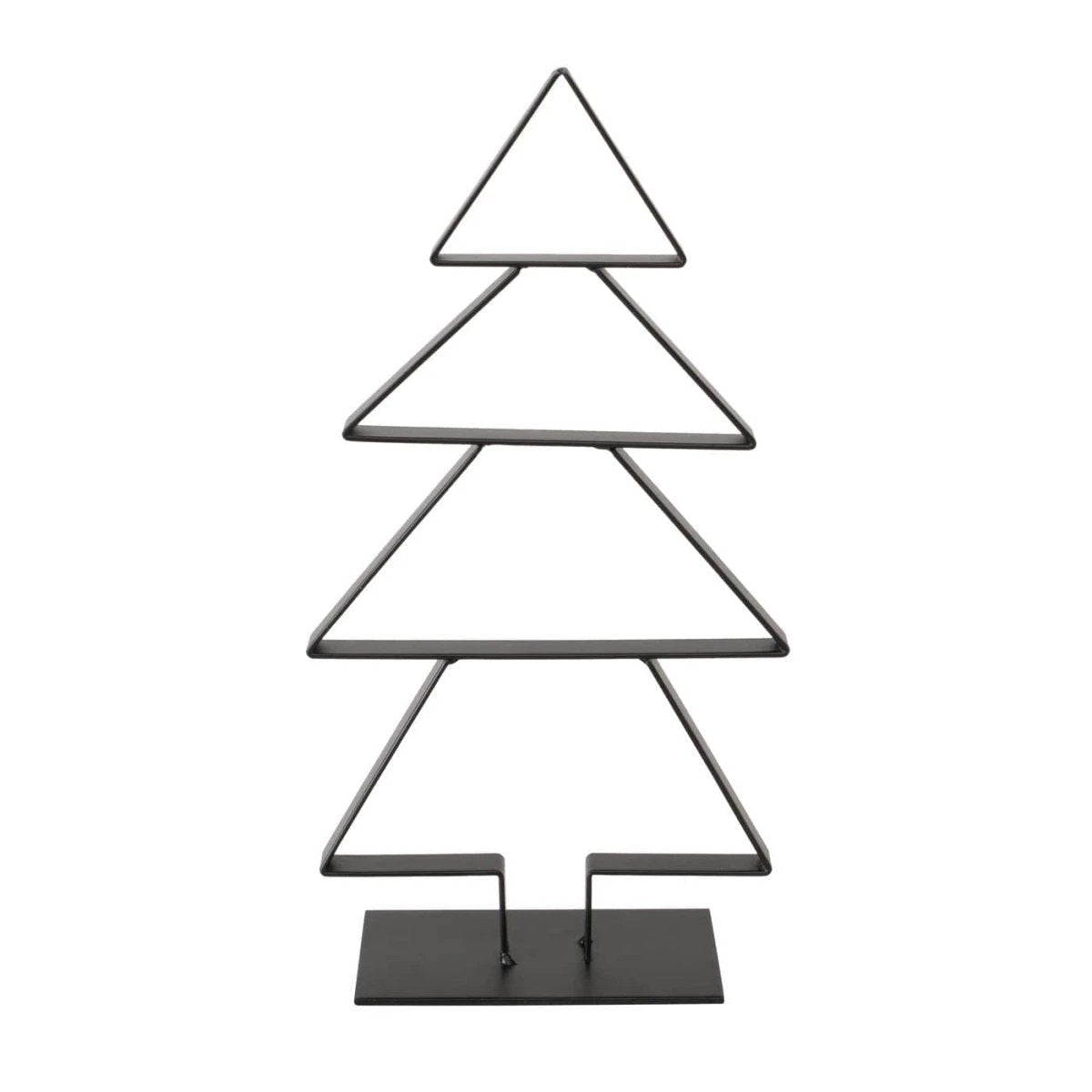 Kerstbomen set zwart metaal - 23 cm en 16,5 cm hoog - set van 2 by Mood4Christmas