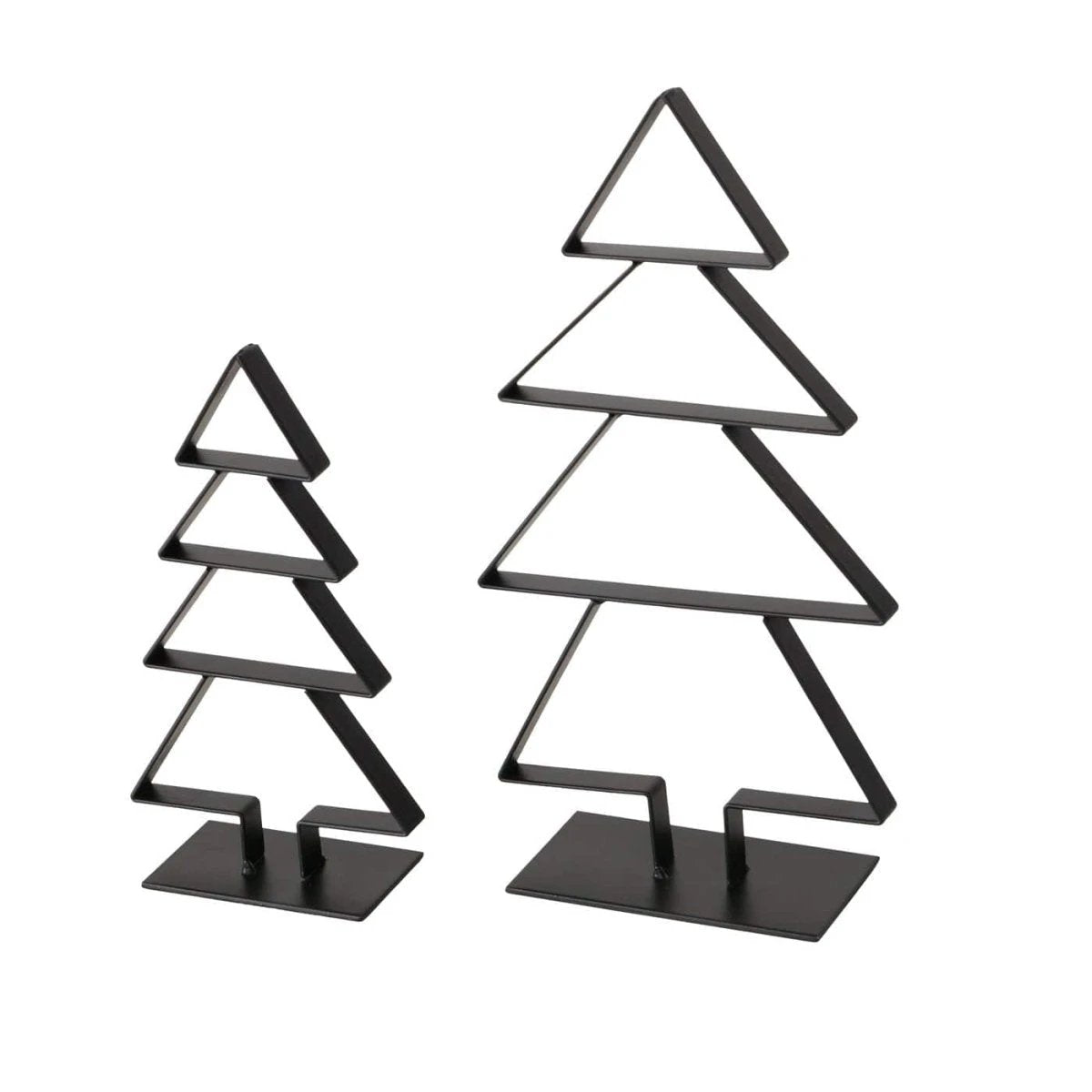 Kerstbomen set zwart metaal - 23 cm en 16,5 cm hoog - set van 2 by Mood4Christmas