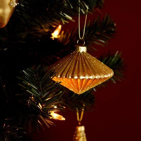 Kerstboom hanger goud - glas - 3 stuks - 8 cm - Werner Voss by Mood4Christmas