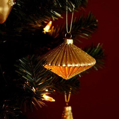 Kerstboom hanger goud - glas - 3 stuks - 8 cm - Werner Voss by Mood4Christmas