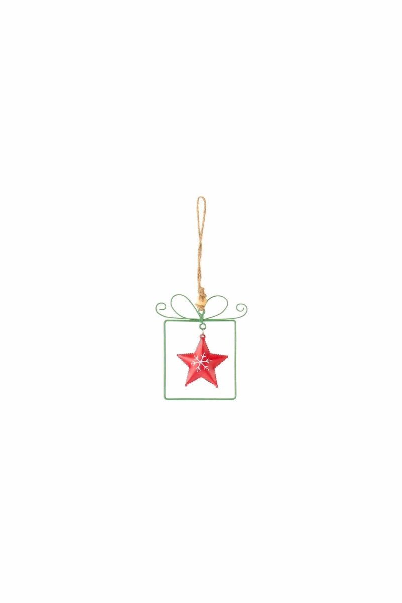 Mood Company - kerstboomhanger metaal - set van 2 - rood en groen - 10 en 13 cm - nuvole distoffa - 8059037623357