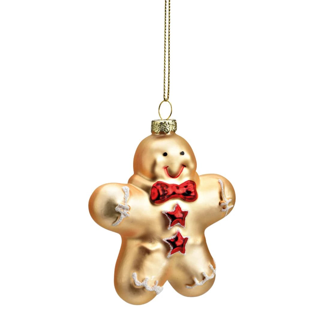 Kerstboomhanger peperkoek- glas - kleur champagne - (B/H/D) 8x10x3cm by MoodCompanyNL