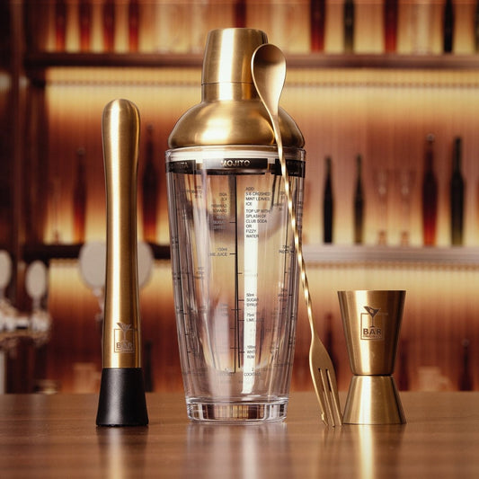 MoodCompanyNL - Klassieke Cocktail Shaker Set - Glas - Bar Originale - 5013313005797