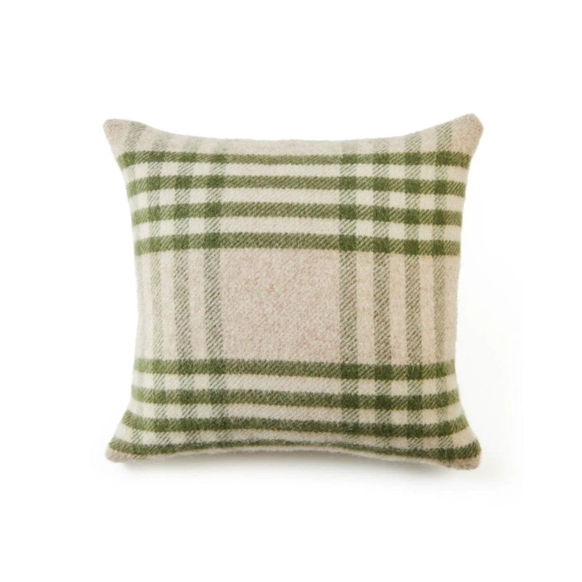 Kussen Grote Ruit Groen (Hex Check Olive) - Nieuw Wol - 50x50 - Tweedmill UK by MoodCompanyNL