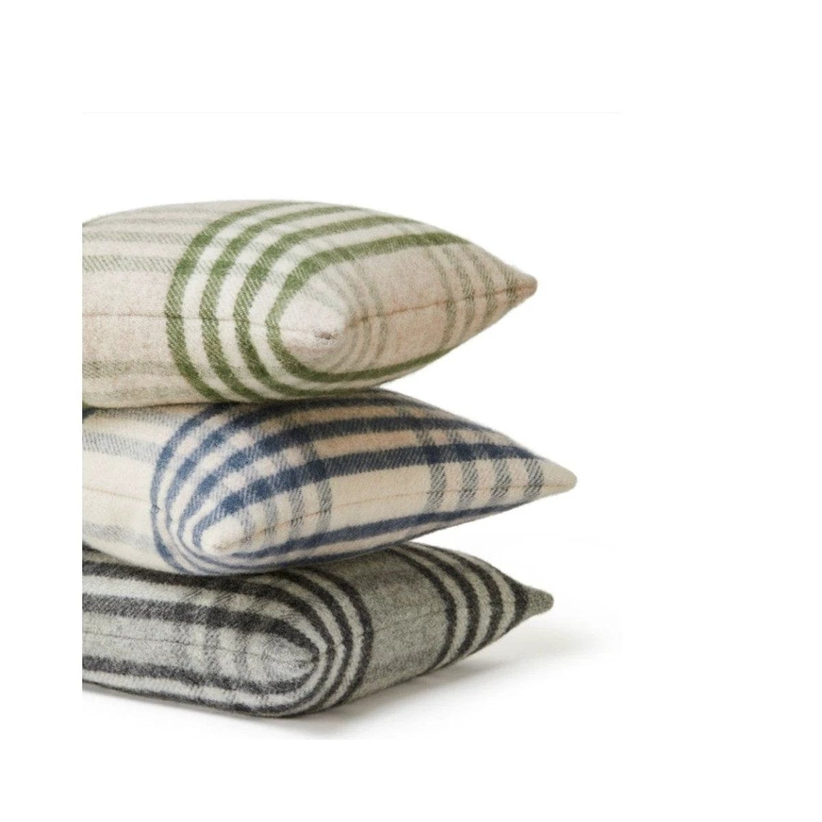 Kussen Grote Ruit Groen (Hex Check Olive) - Nieuw Wol - 50x50 - Tweedmill UK by MoodCompanyNL