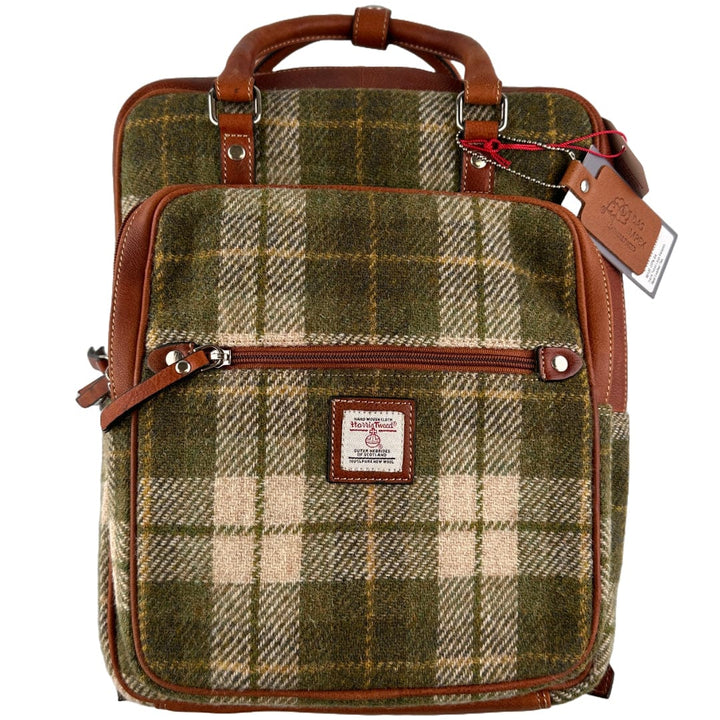 MoodCompanyNL - Large Rugzak Groen Tartan & Leer | Stevig & Stijlvol | Das Impex - 5056703022837