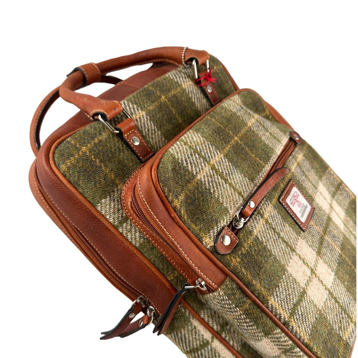MoodCompanyNL - Large Rugzak Groen Tartan & Leer | Stevig & Stijlvol | Das Impex - 5056703022837