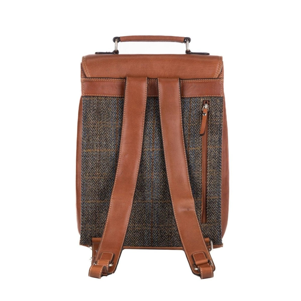 MoodCompanyNL - Large Rugzak Tartan & Leer met Laptopvak | Das Impex - 5056703016058