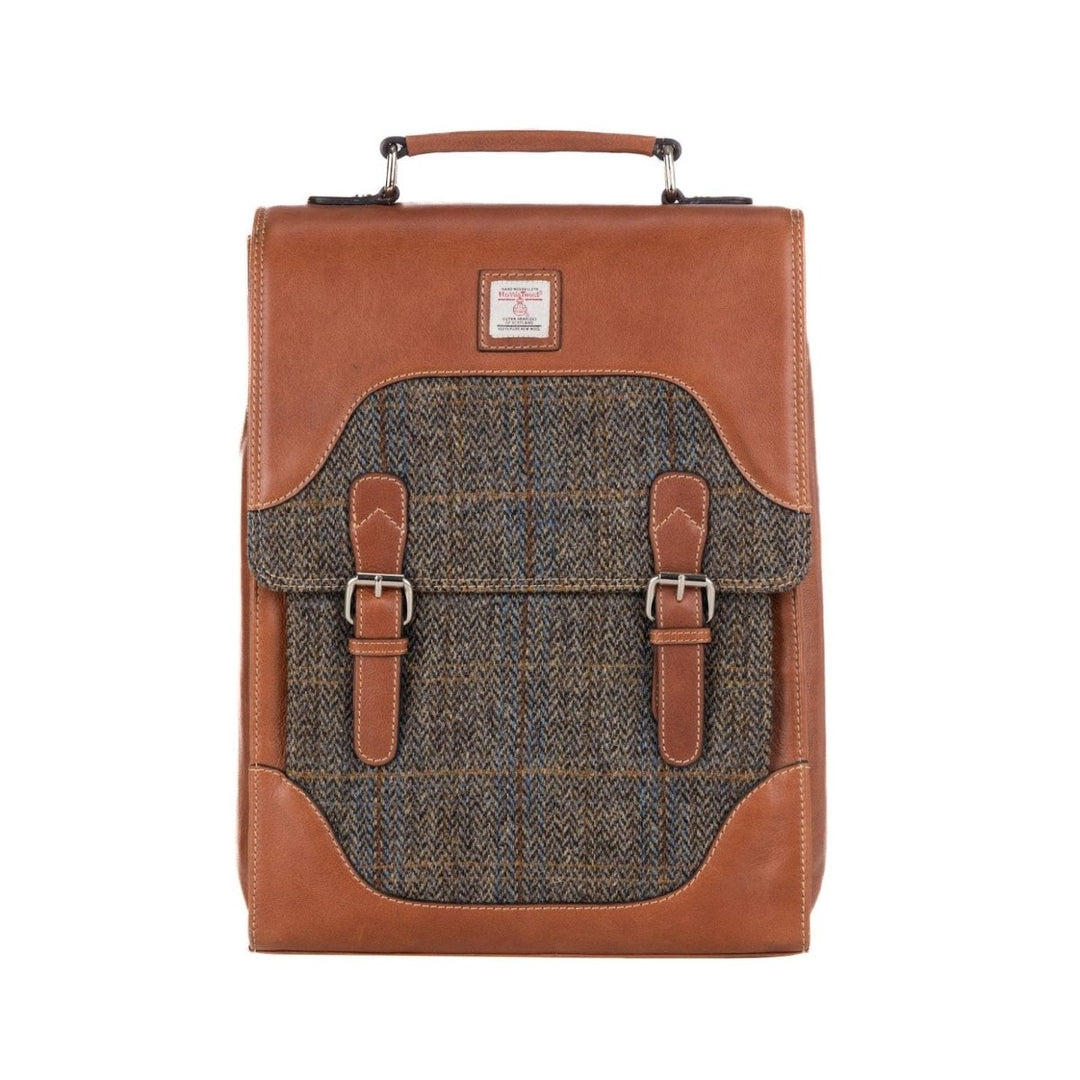 MoodCompanyNL - Large Rugzak Tartan & Leer met Laptopvak | Das Impex - 5056703016058