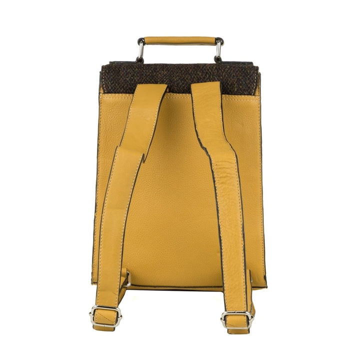 MoodCompanyNL - Medium Rugzak Donkerbruin & Geel Leer | Das Impex - 5056703012883