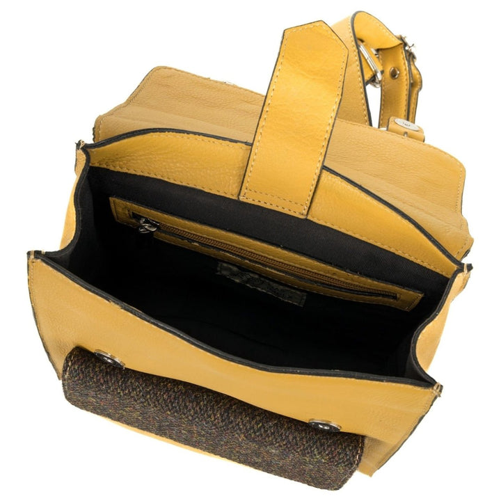 MoodCompanyNL - Medium Rugzak Donkerbruin & Geel Leer | Das Impex - 5056703012883