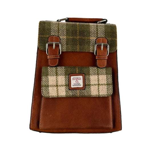 MoodCompanyNL - Medium Rugzak Groen Tartan & Leer | Das Impex - 5056703022998