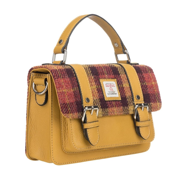 MoodCompanyNL - Medium Satchel Geel Tartan & Geel Leer | Das Impex - 5058703022707