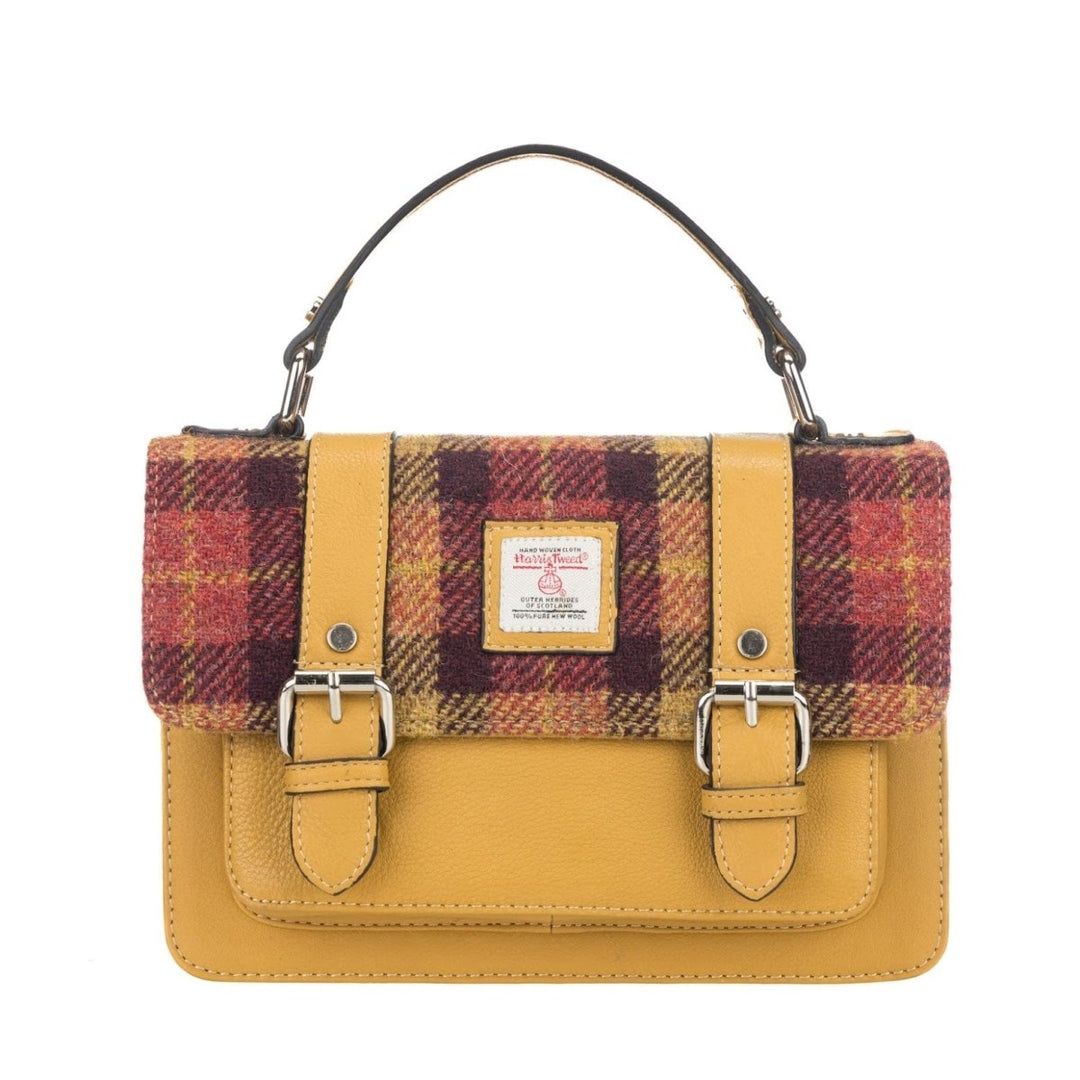 MoodCompanyNL - Medium Satchel Geel Tartan & Geel Leer | Das Impex - 5058703022707