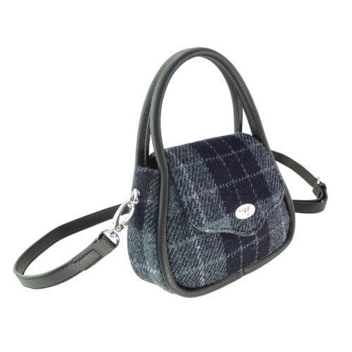 MoodCompanyNL - Mini Handtas Buchan Grijs Zwart - 20 x 14 x7 - Schouderband - Harris Tweed - Glen Appin of Scotland - 5061035011770