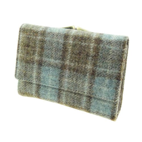 Mood_Company Abraham Moon Tweed Rosehall Portemonnee Belby Blauw Beige (Aqua Natural)