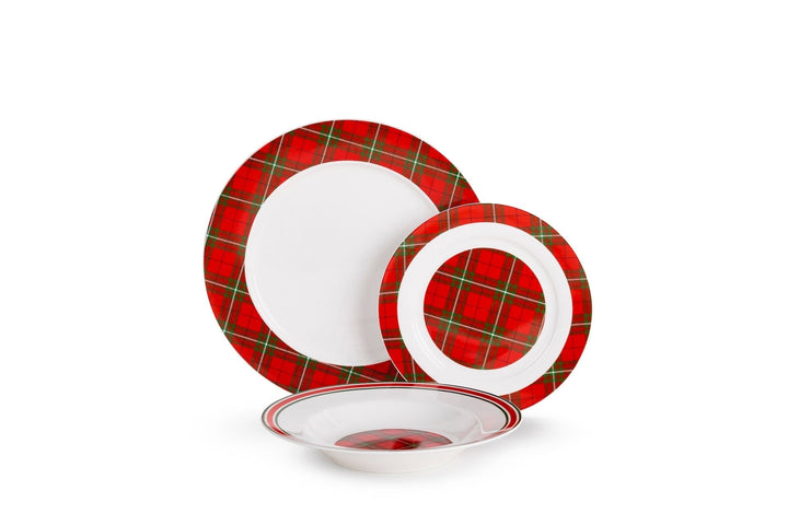 Mood_Company Borden NEW BONE tartan - set van 18 stuk - 3 verschillende borden