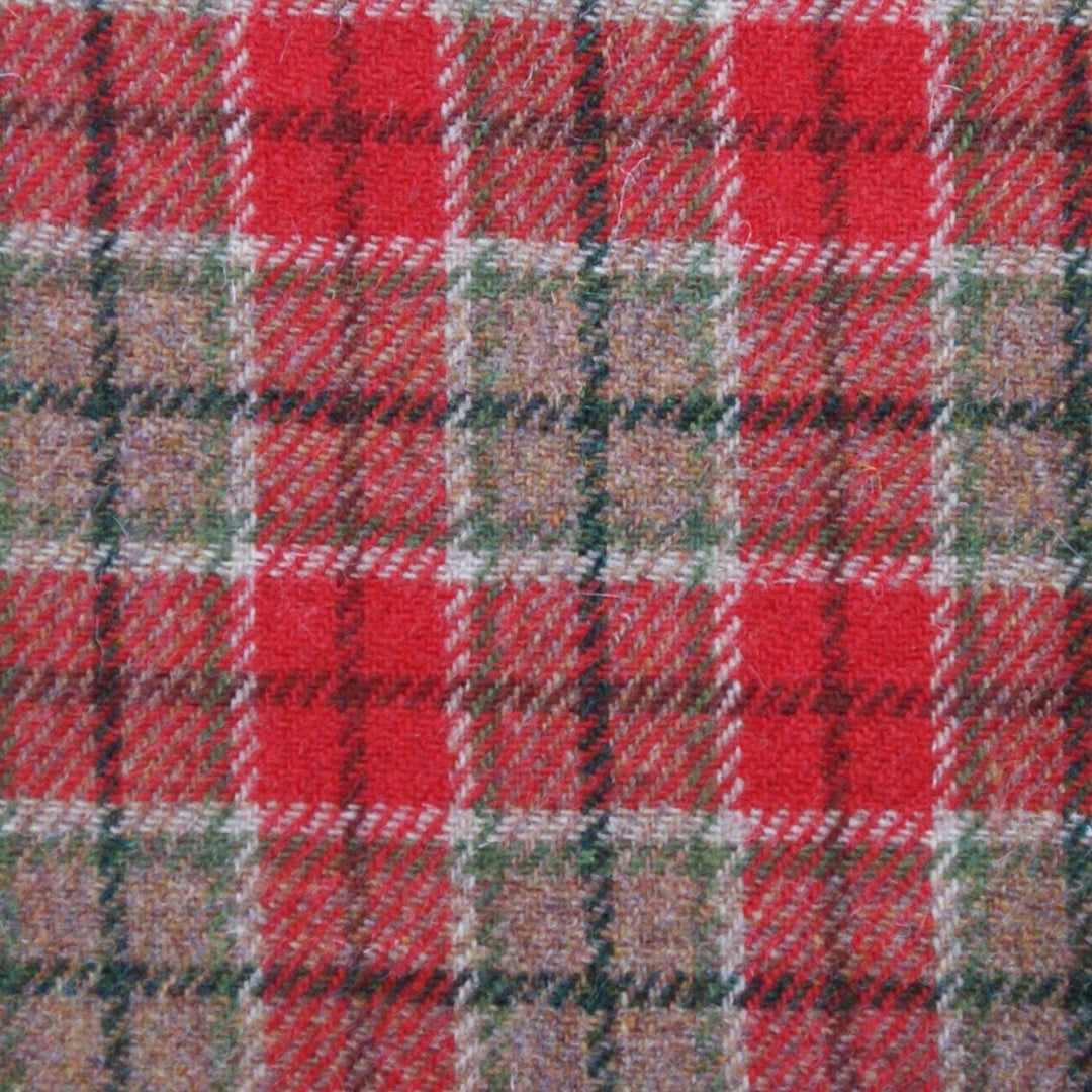 Mood_Company Brillenetui Rood en Groen Tartan  - Harris Tweed - Metalen Clip - Glen Appin of Scotland Sjaals